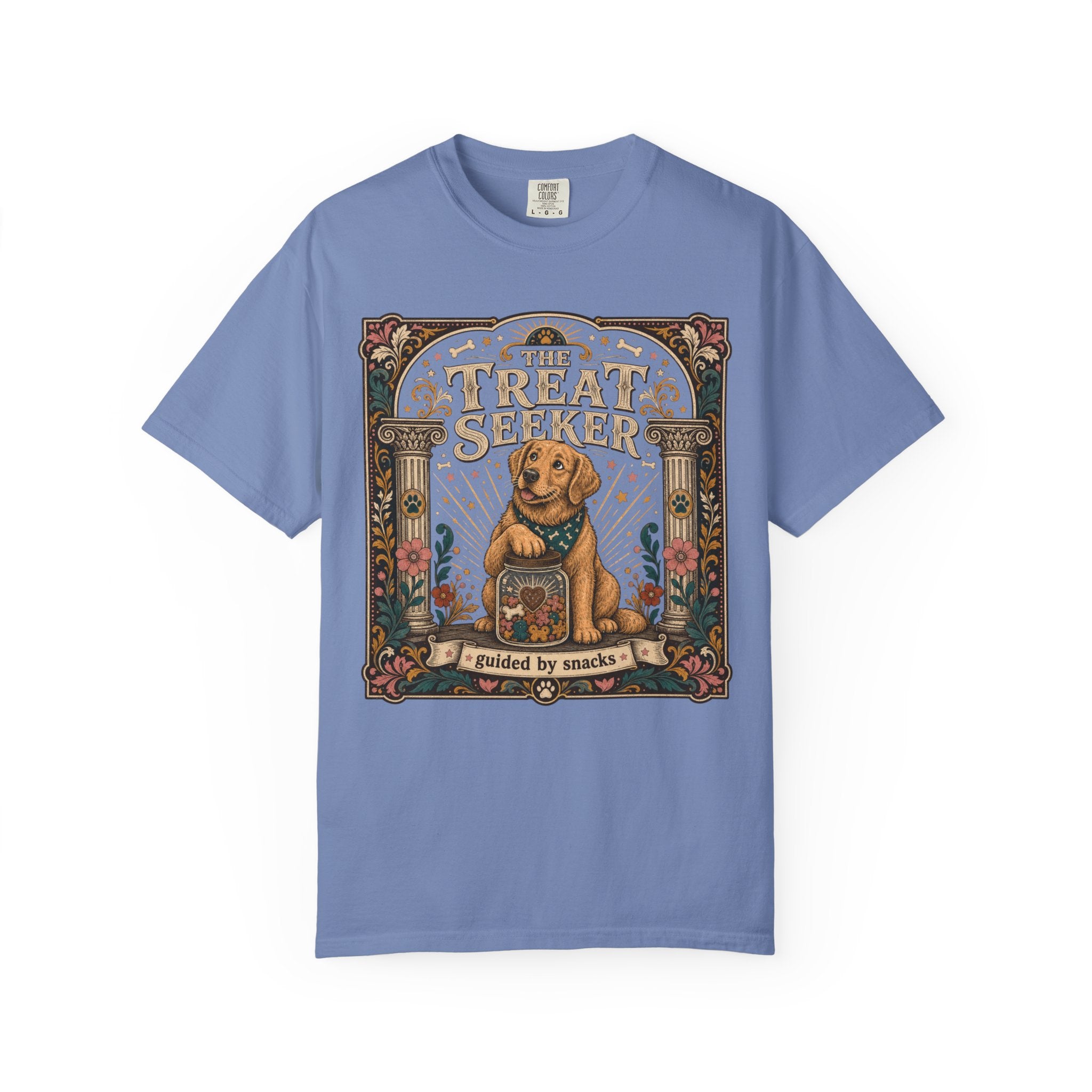 Treat Seeker T-Shirt — Cute Dog Graphic Tee "The Treat Seeker"