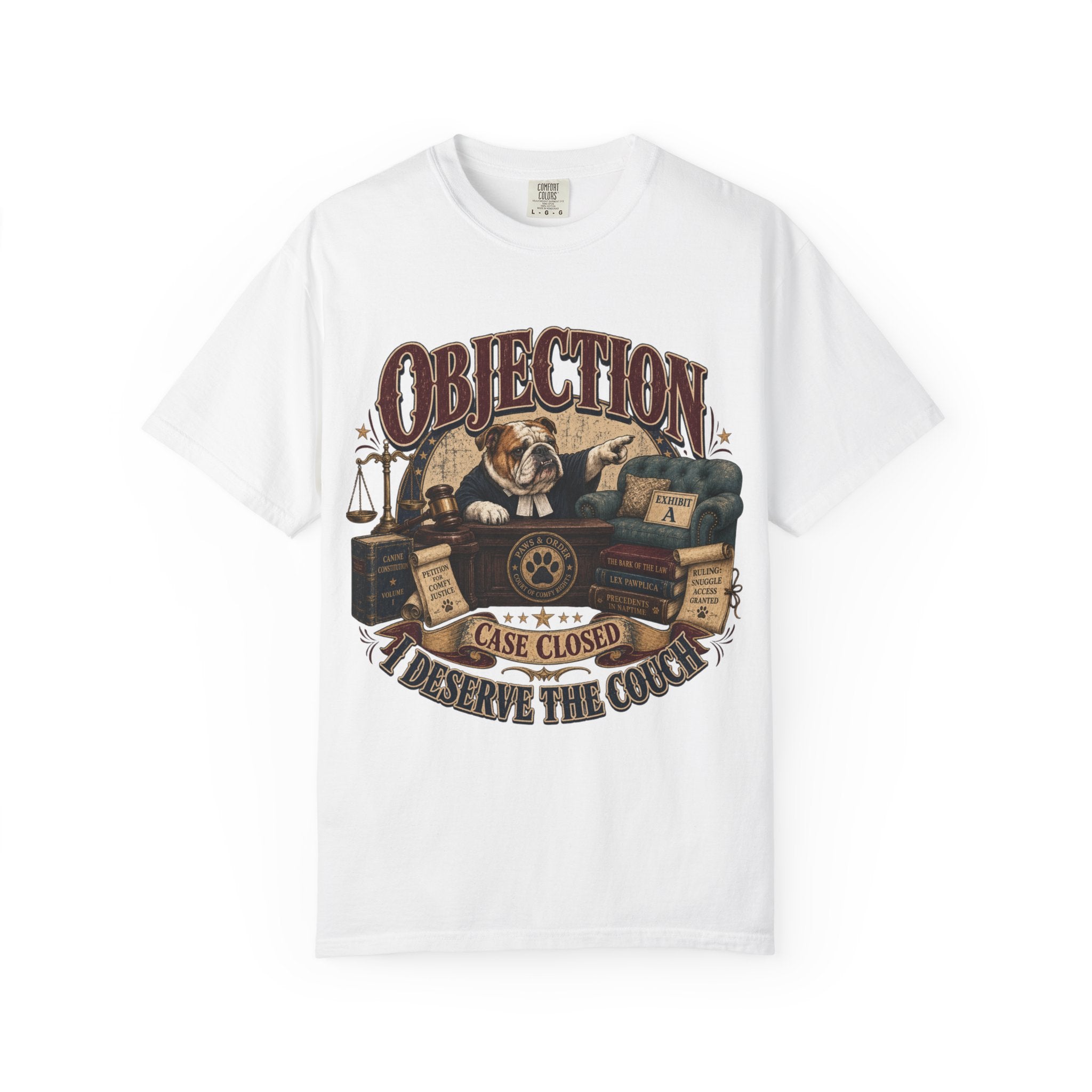 Objection! Bulldog Judge 'Case Closed' T-Shirt