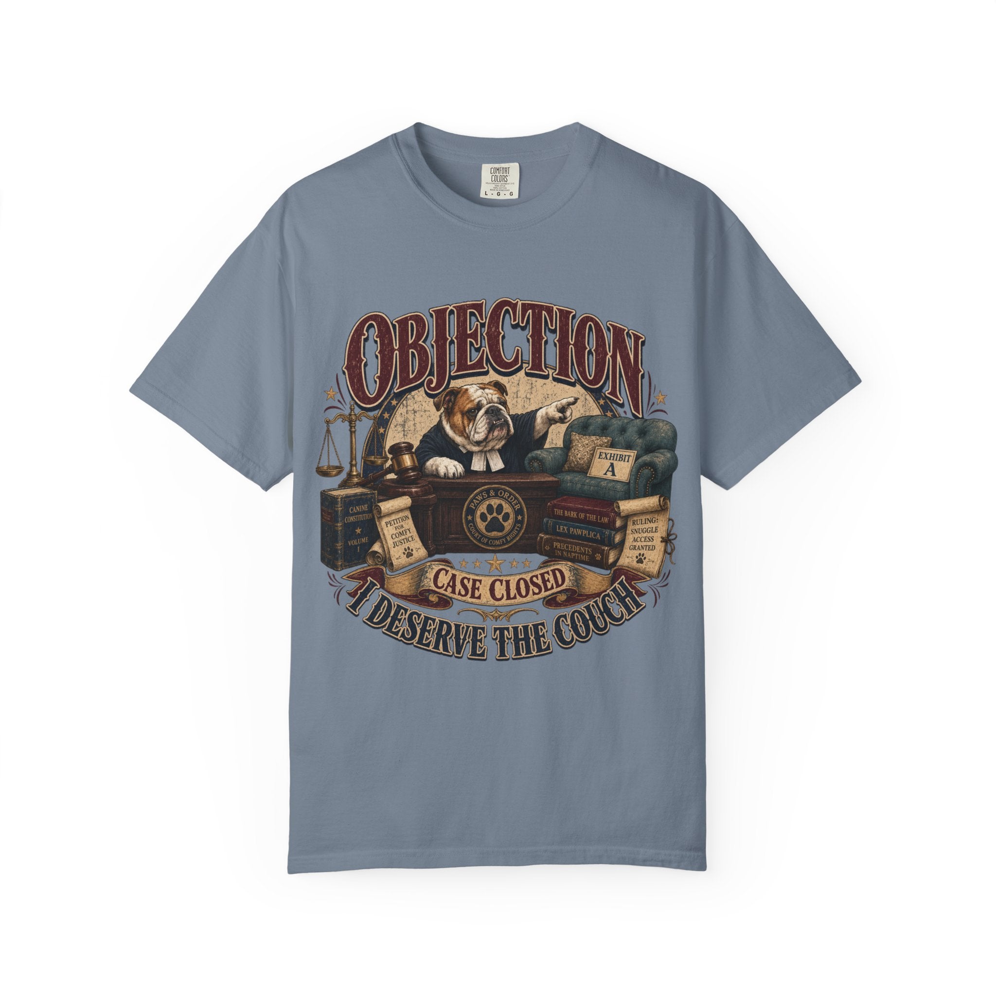 Objection! Bulldog Judge 'Case Closed' T-Shirt