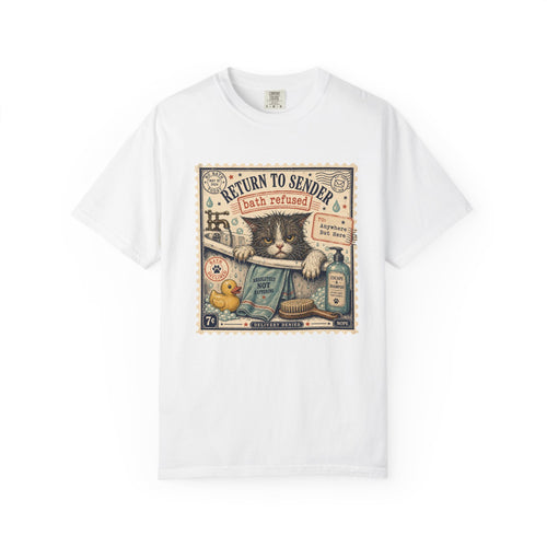 Cat 'Return to Sender - Bath Refused' Vintage Graphic T-Shirt
