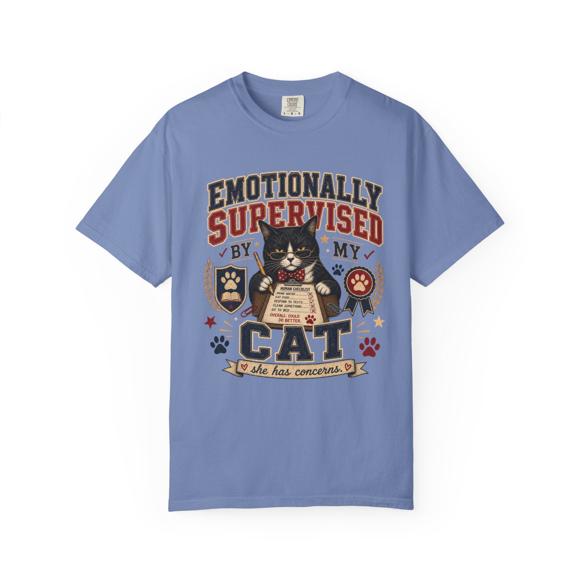 Emotionally Supervised by My Cat T-Shirt — Funny Cat Lover Tee