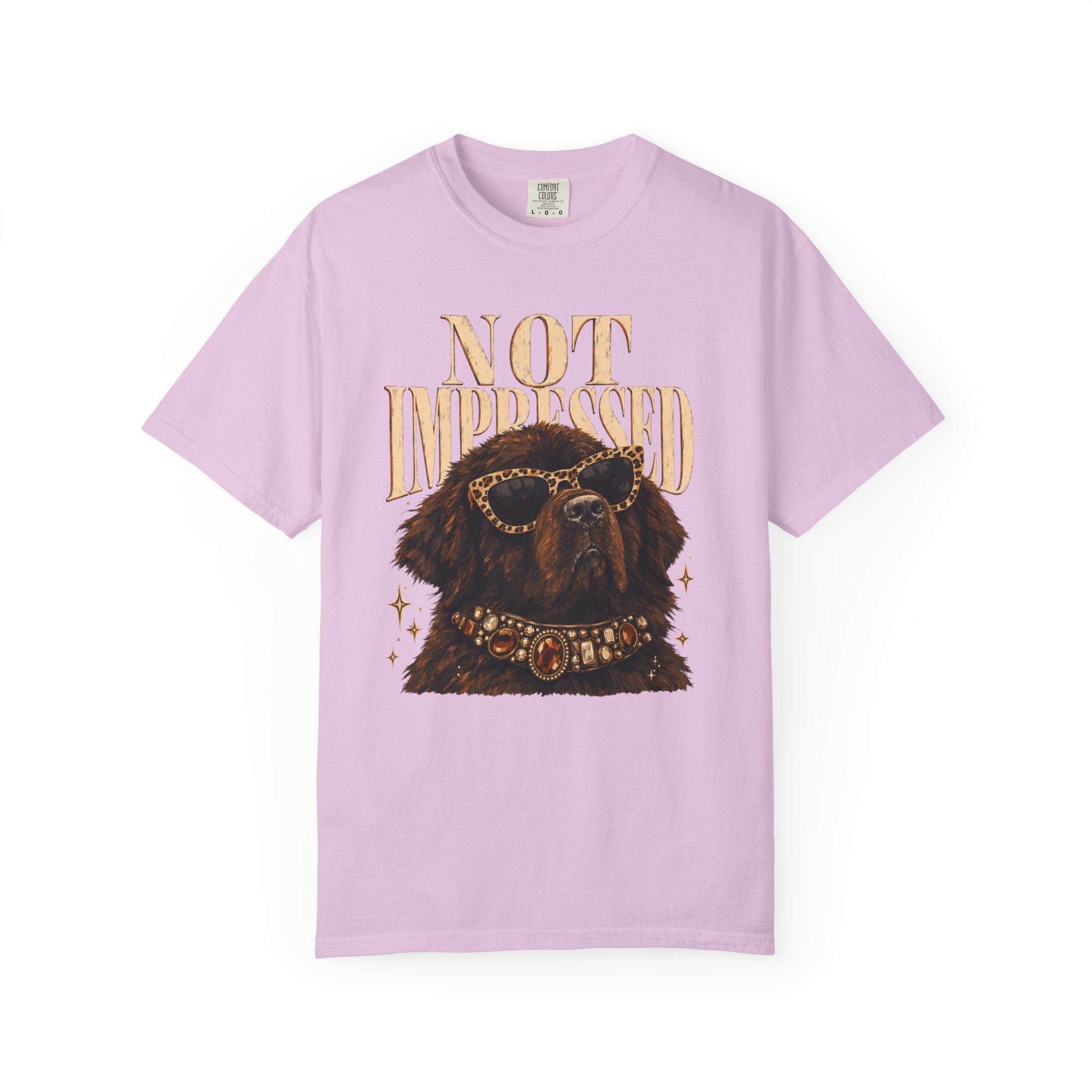 Not Impressed Dog T-Shirt — Graphic Tee with Cool Newfoundland Illustration