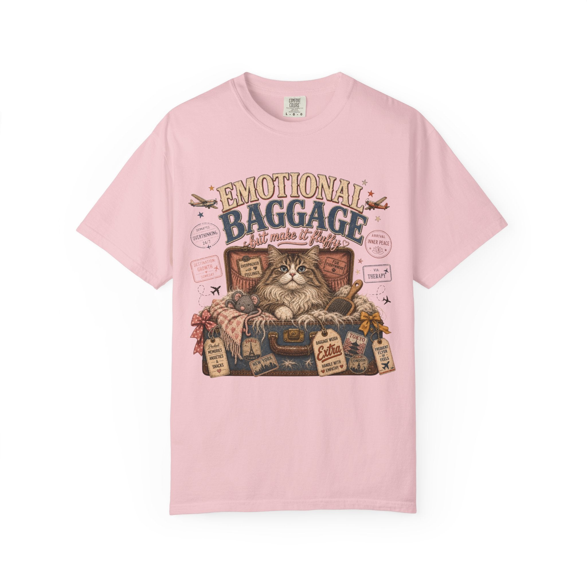 T-Shirt — 'Emotional Baggage' Cat Graphic Tee