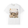 Naps, Snacks & Divine Timing T-Shirt — Cozy Cat Reading Graphic Tee