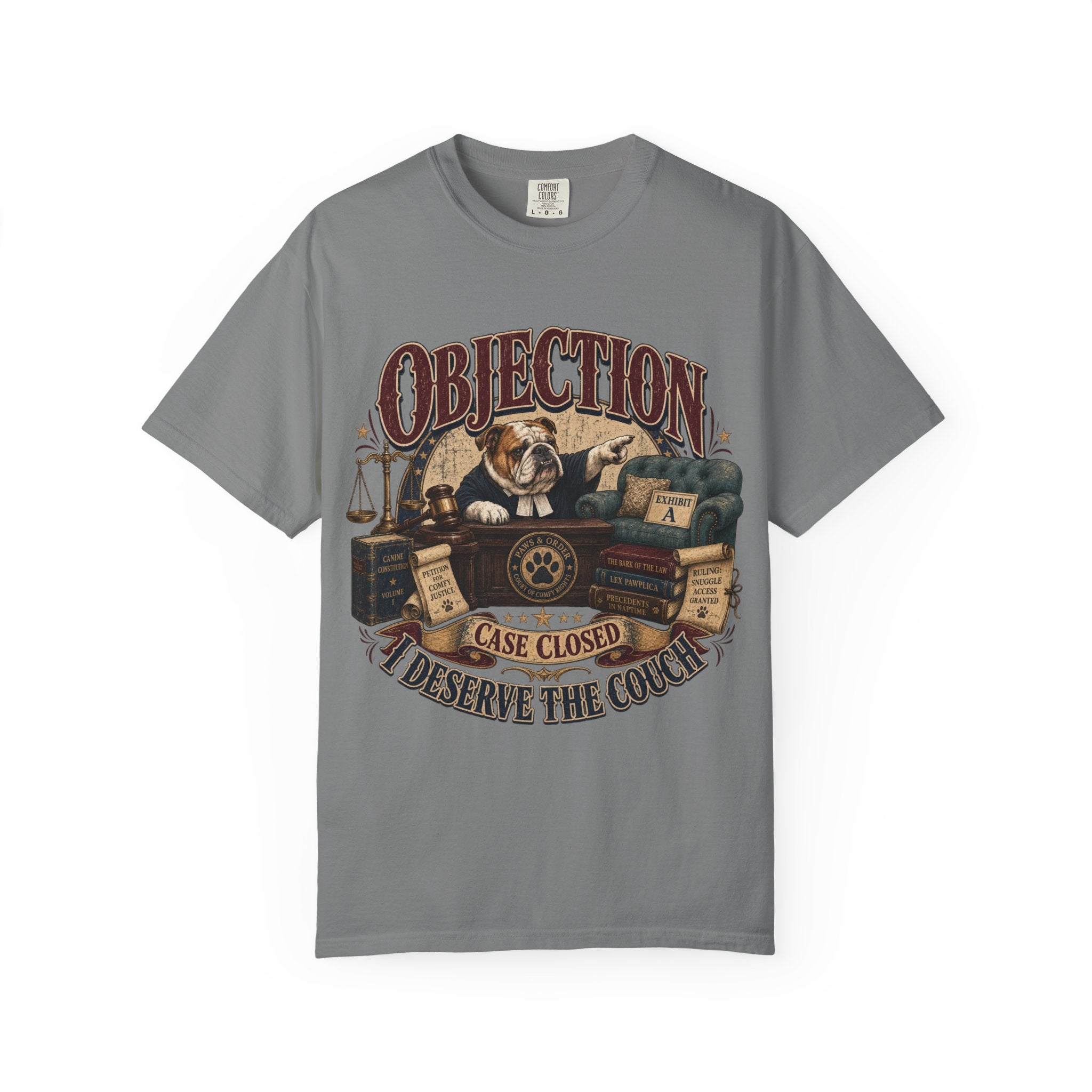 Objection! Bulldog Judge 'Case Closed' T-Shirt