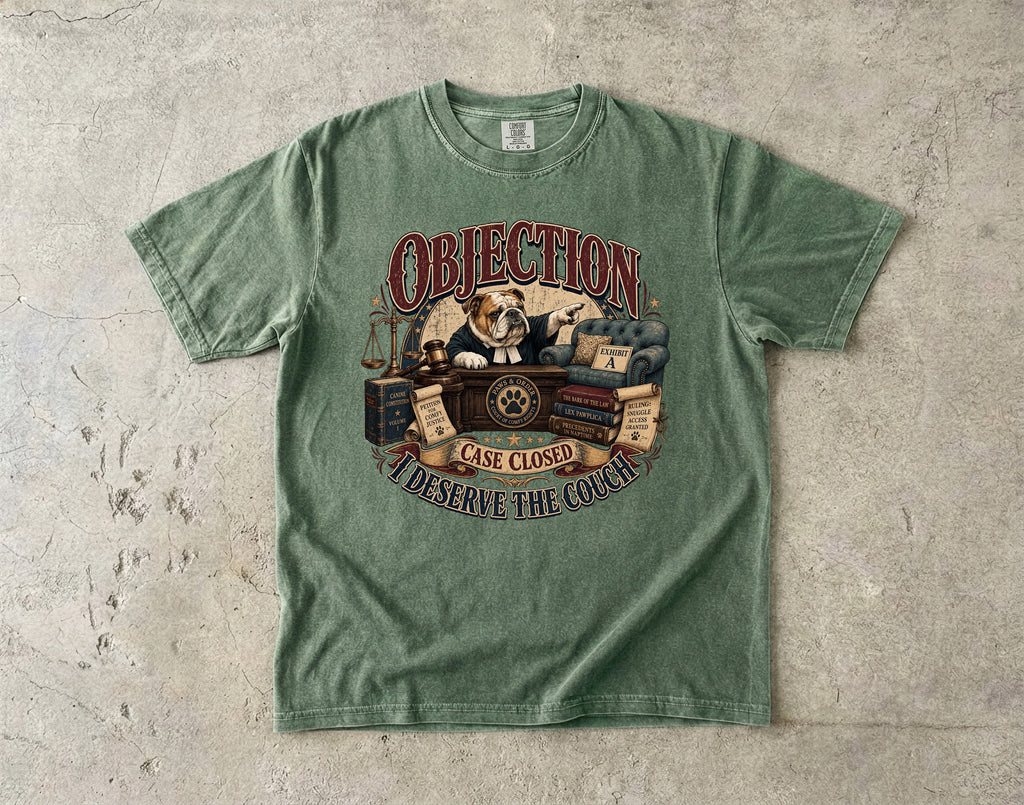 Objection! Bulldog Judge 'Case Closed' T-Shirt