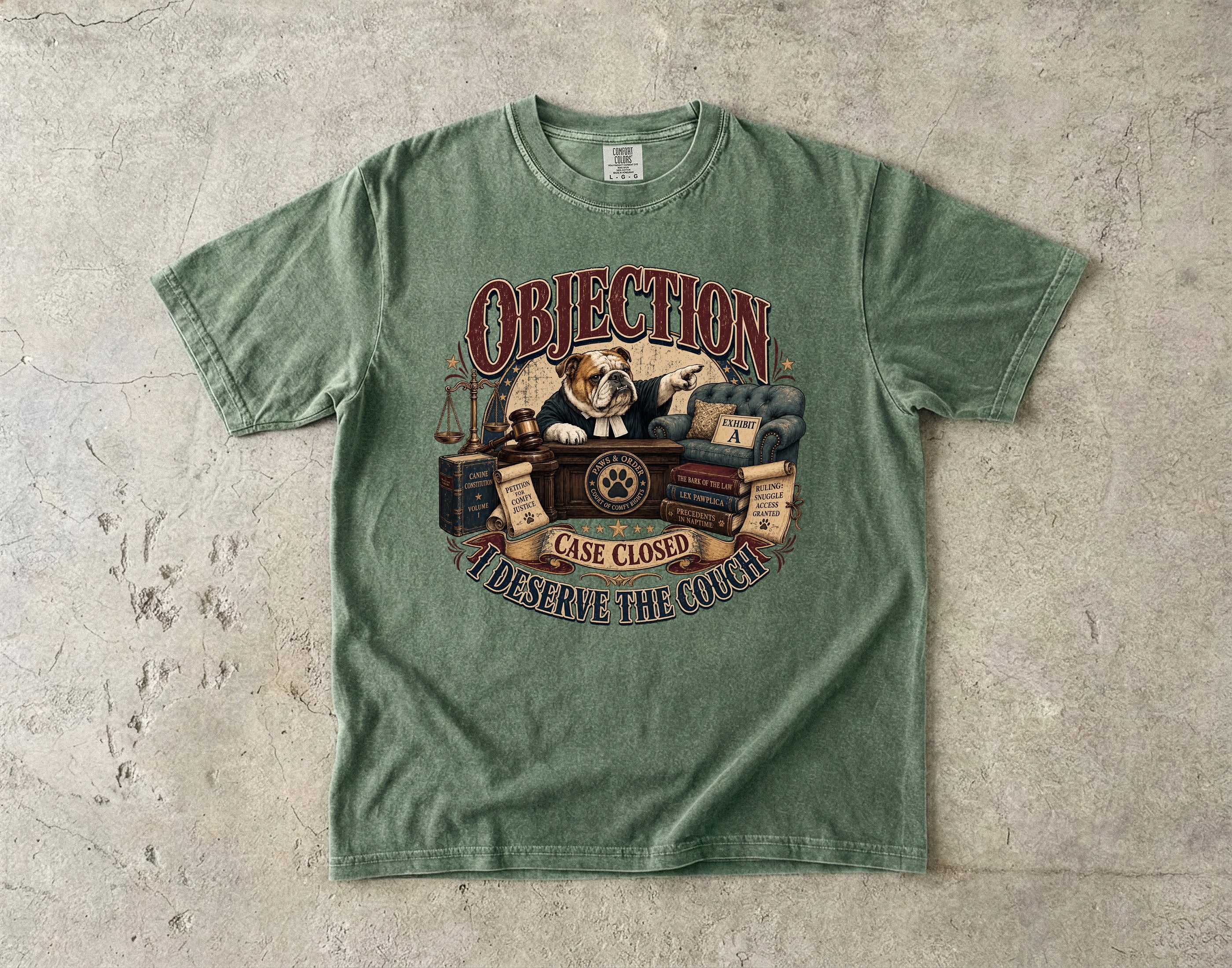 Objection! Bulldog Judge 'Case Closed' T-Shirt