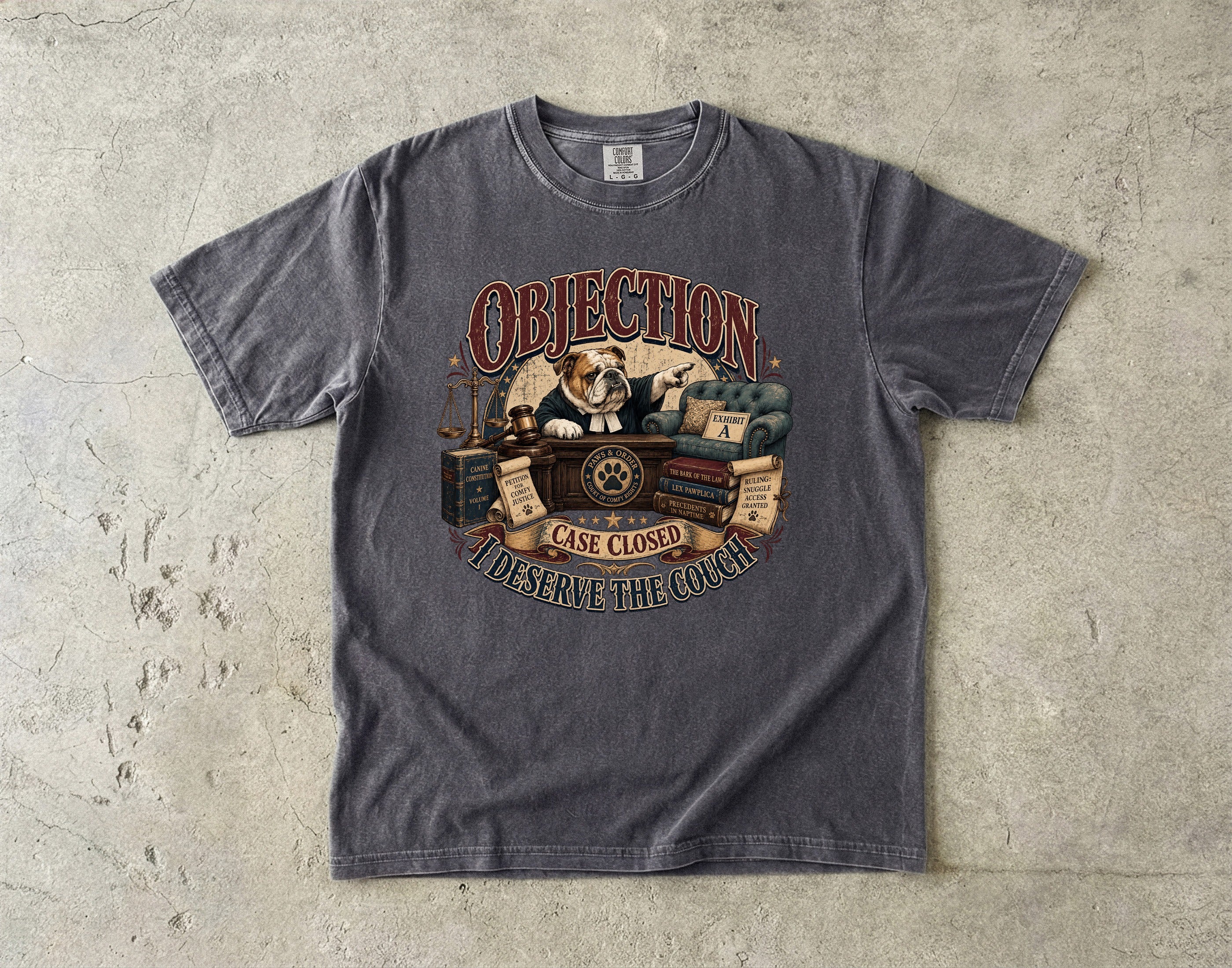 Objection! Bulldog Judge 'Case Closed' T-Shirt