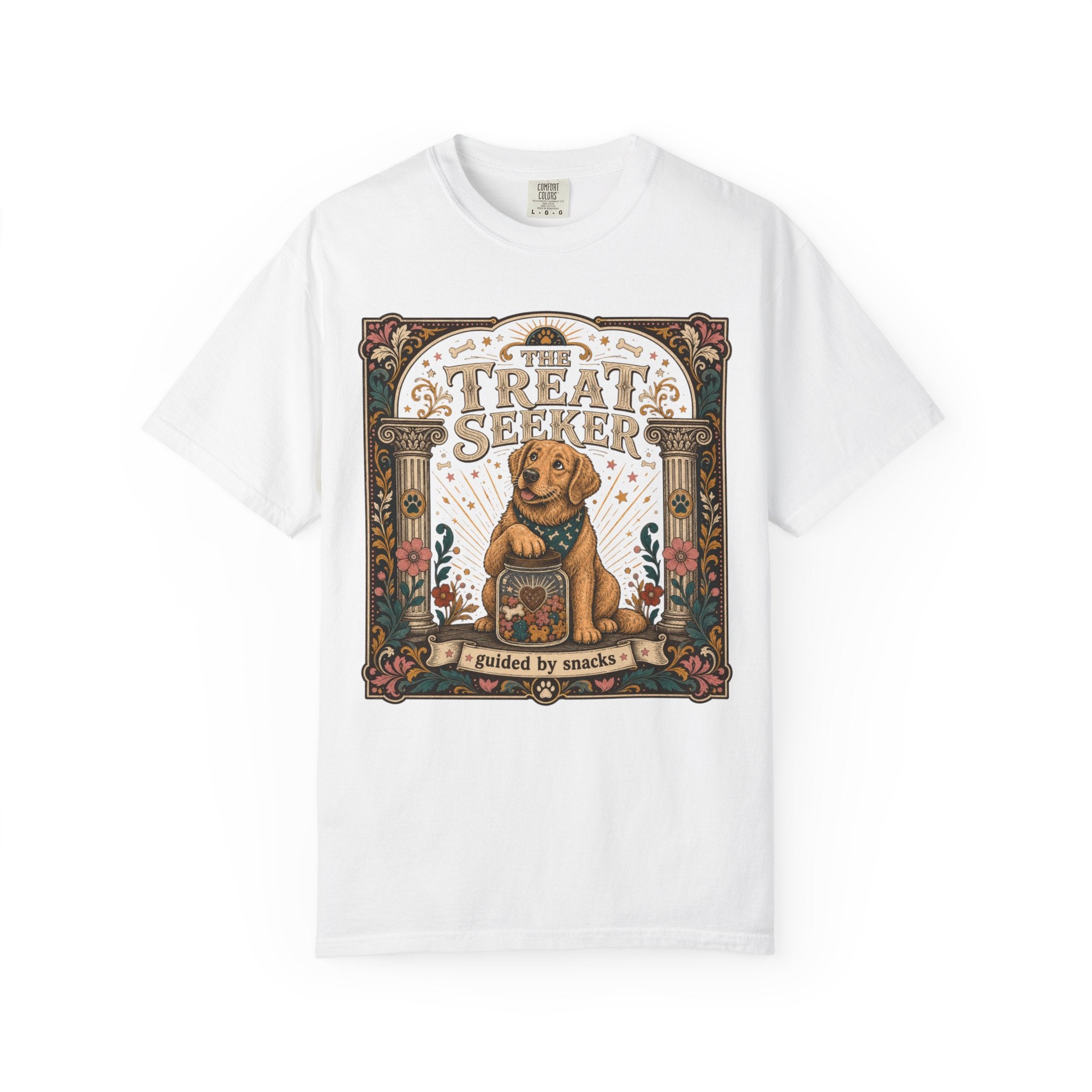 Treat Seeker T-Shirt — Cute Dog Graphic Tee "The Treat Seeker"