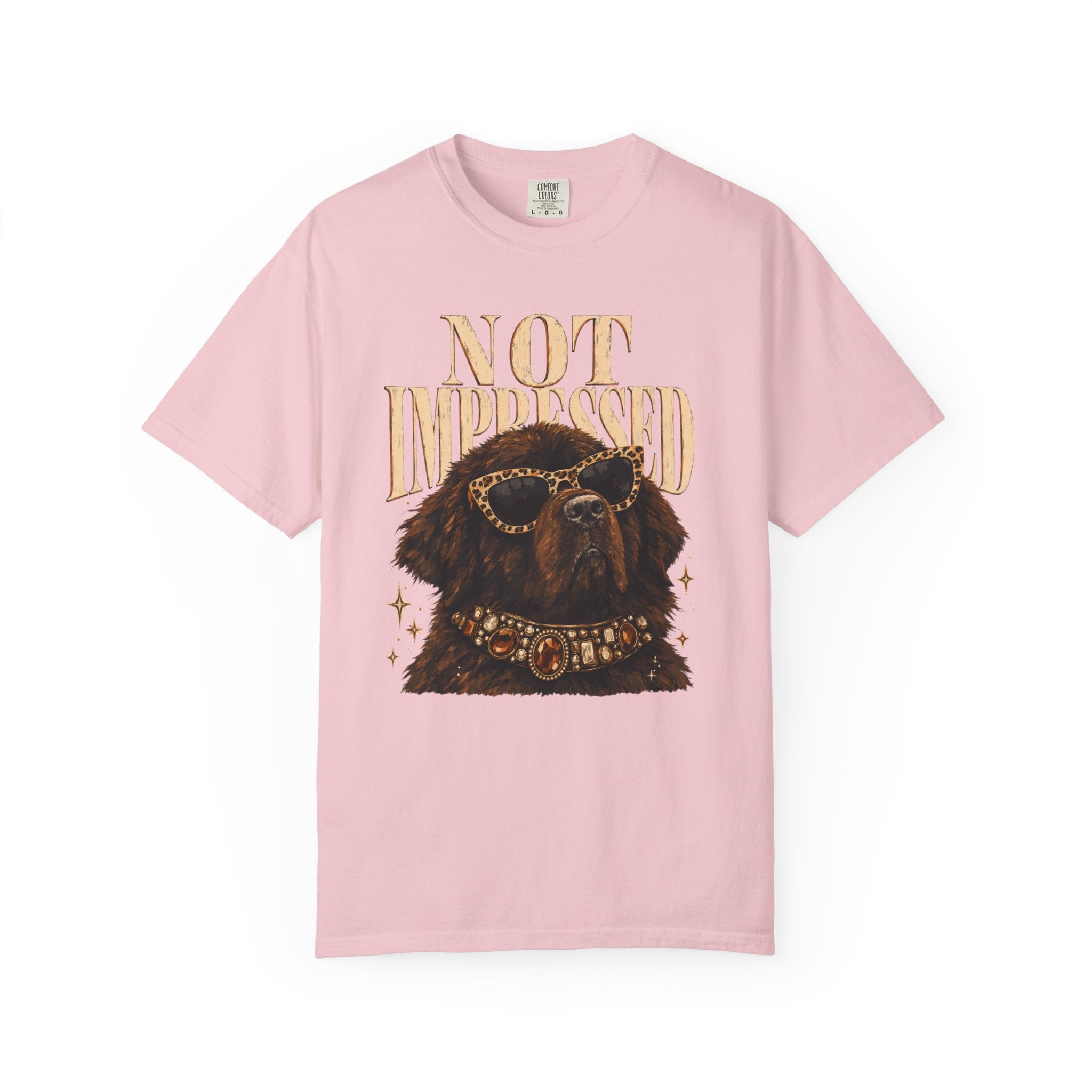 Not Impressed Dog T-Shirt — Graphic Tee with Cool Newfoundland Illustration