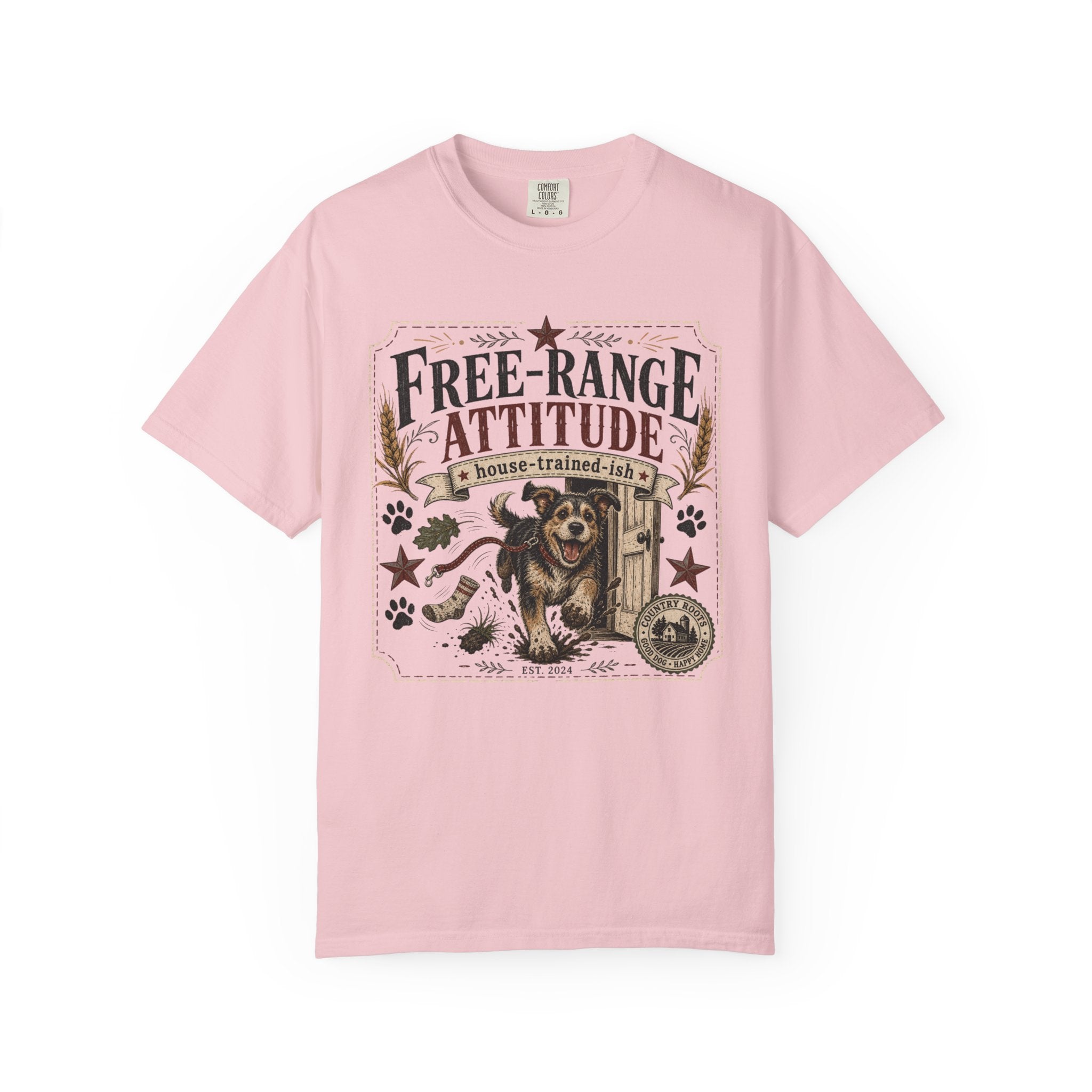 Free-Range Attitude Dog T-Shirt — 'House-Trained-ish' Graphic Tee