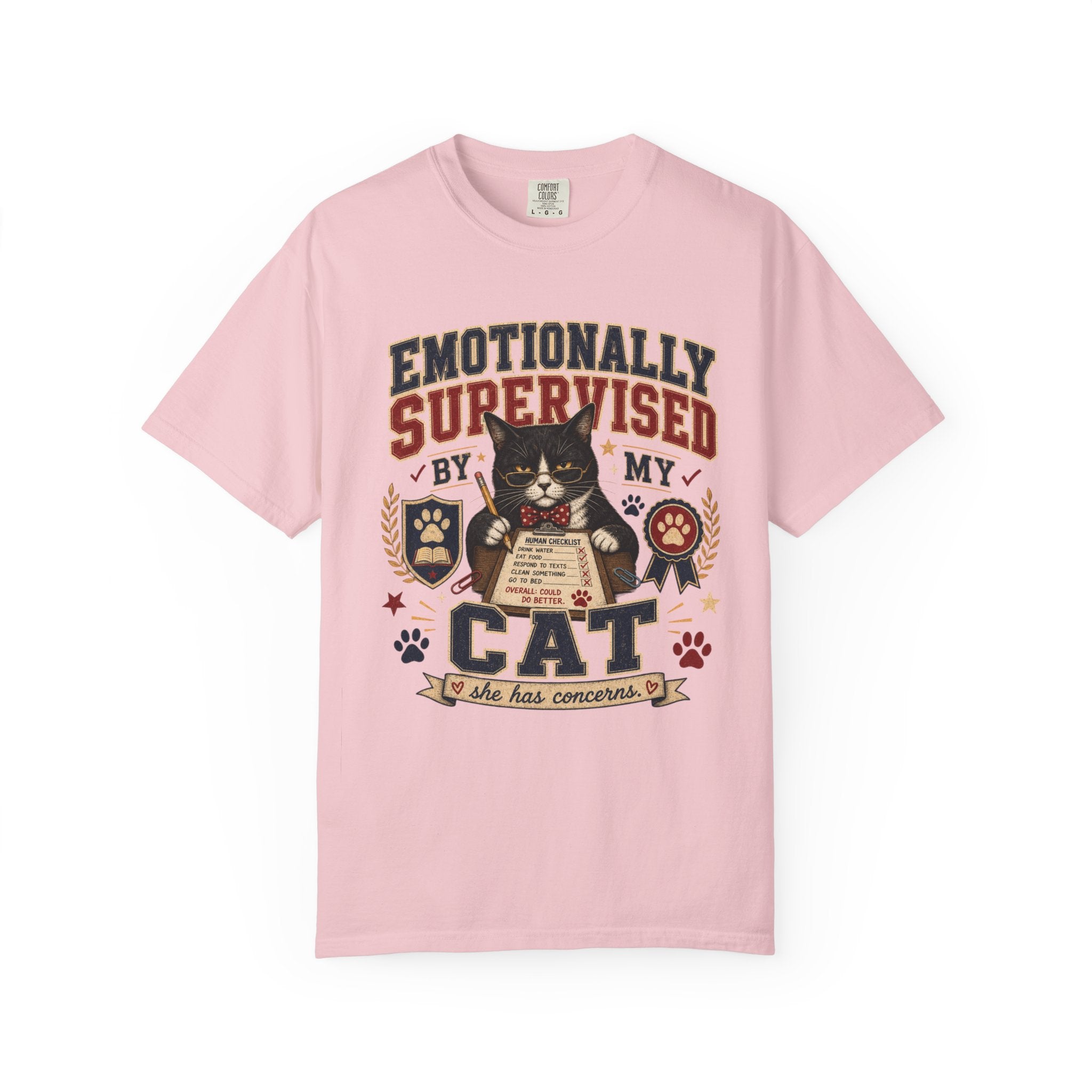 Emotionally Supervised by My Cat T-Shirt — Funny Cat Lover Tee