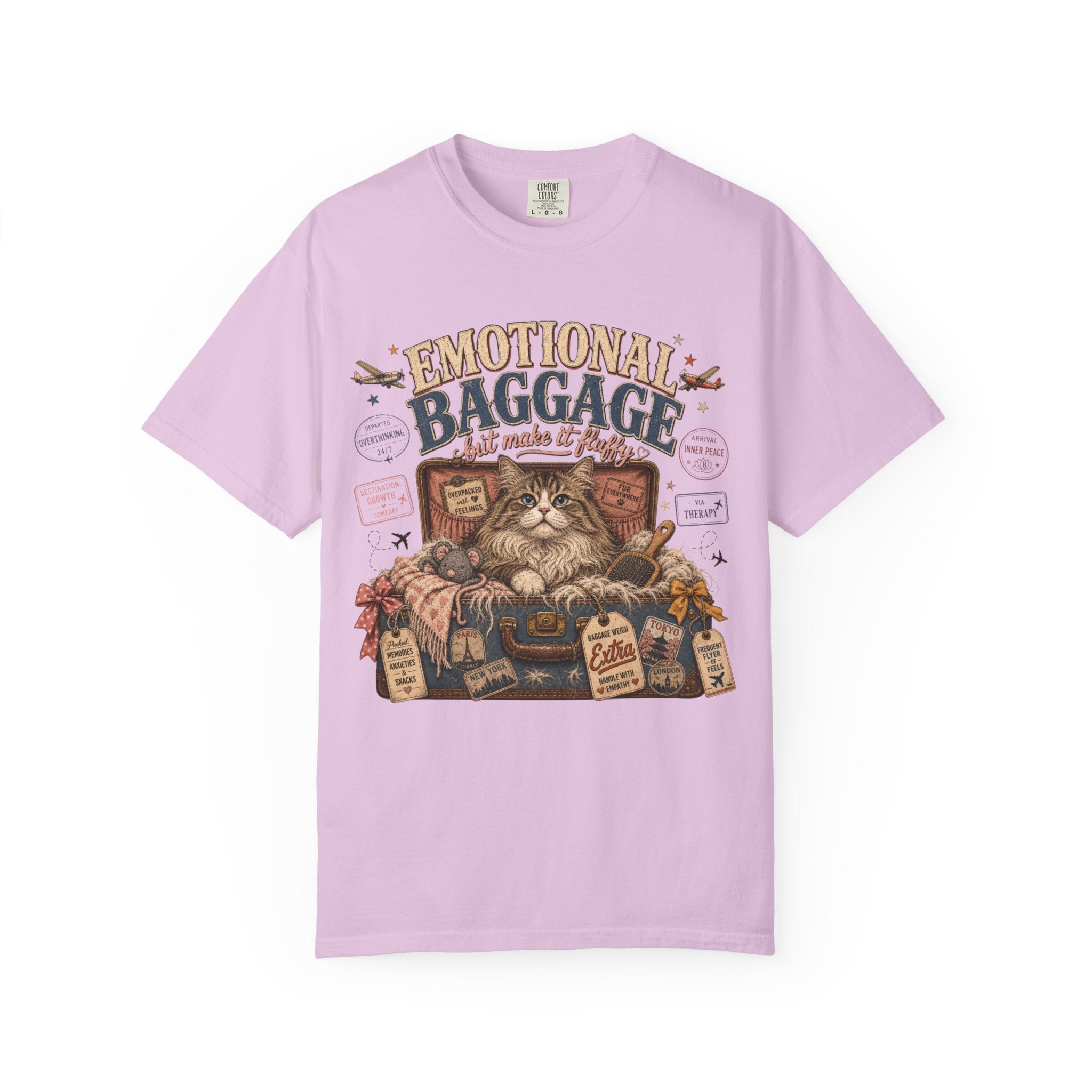 T-Shirt — 'Emotional Baggage' Cat Graphic Tee