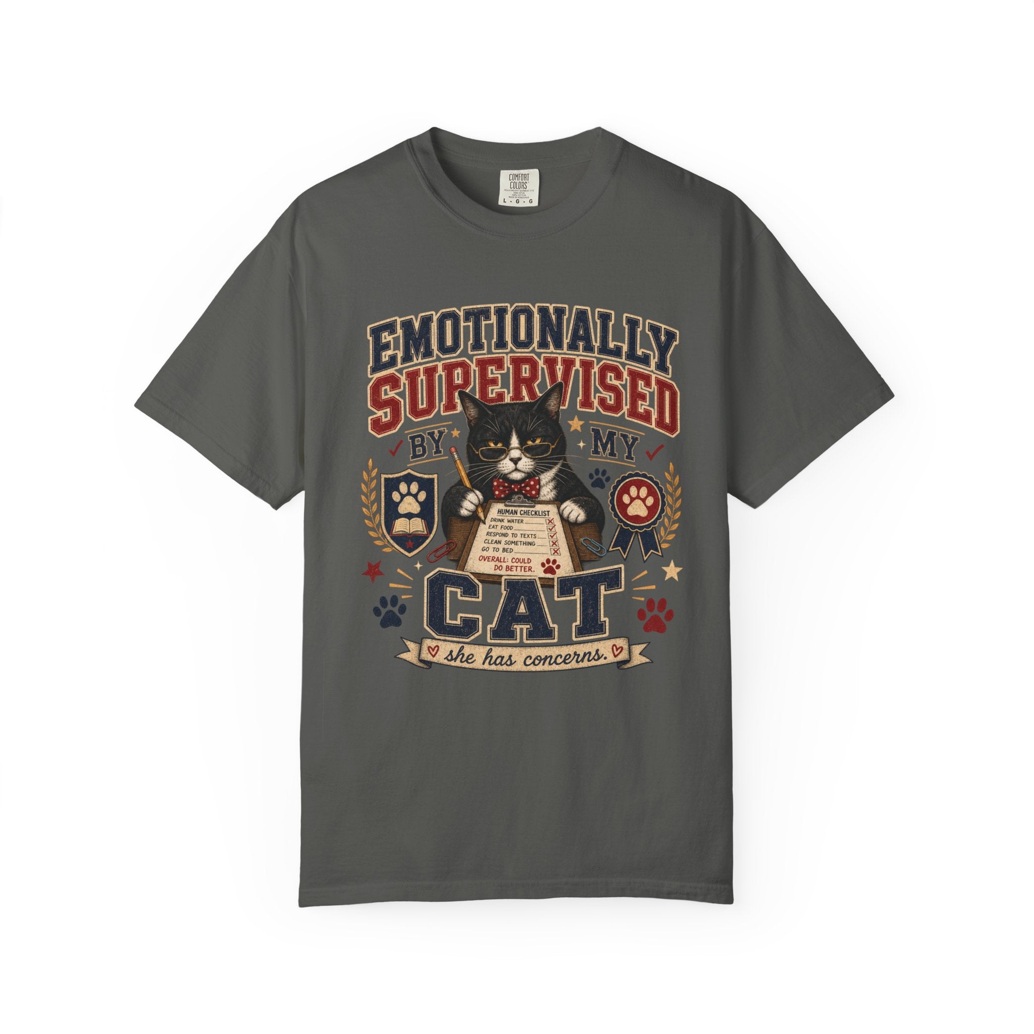 Emotionally Supervised by My Cat T-Shirt — Funny Cat Lover Tee